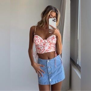 Princess Polly Maddi Top - Pink Floral - Size 6